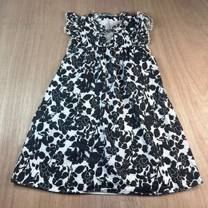 THML Women’s Floral Sleeveless Ruffle Trim Tunic Mini Dress Size Small